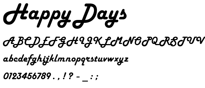 Happy Days font